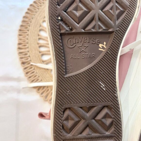 Converse Women's Chuck Taylor All Star Lined Leather Platform Hi Top Shoe Pink - Picture 11 of 12